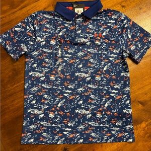 Under Armour Kids Blue Patterned Polo Shirt